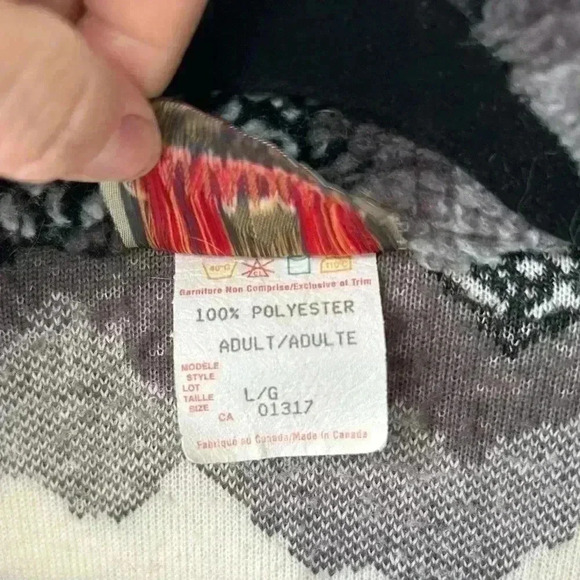 Vintage Canadiana Forest Print 90's Fleece Zip-up Vest Size Large - Picture 7 of 7